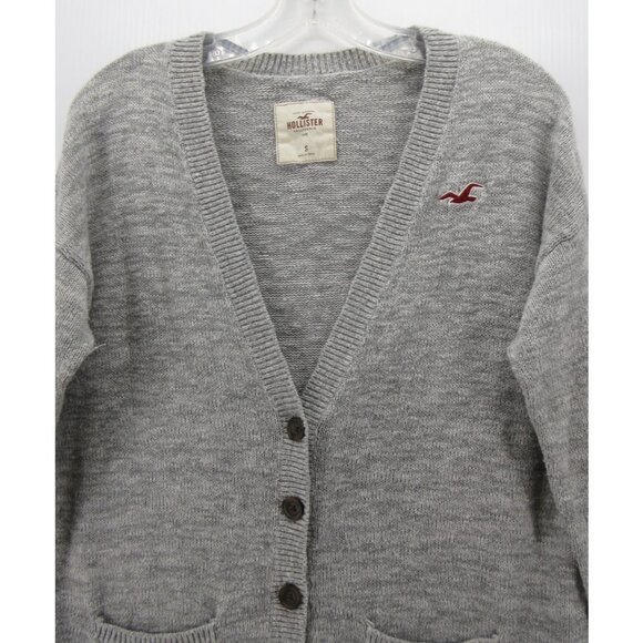 Hollister Sweater Small Cardigan Button Up Y2K Classic Preppy Hi Low - Picture 2 of 12